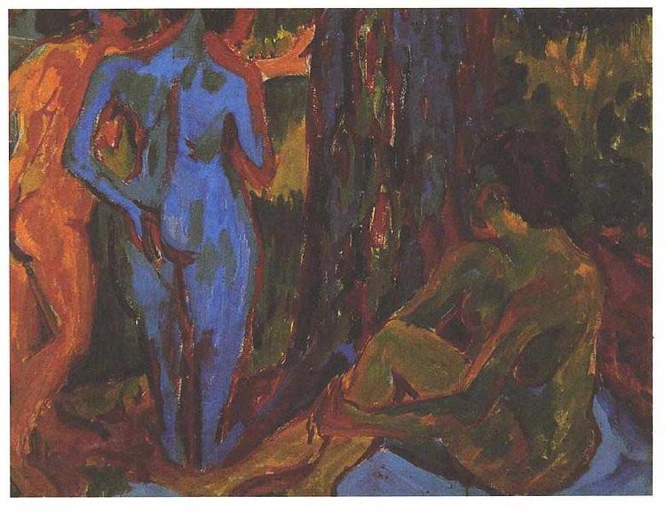 Ernst Ludwig Kirchner Three nudes oil painting image